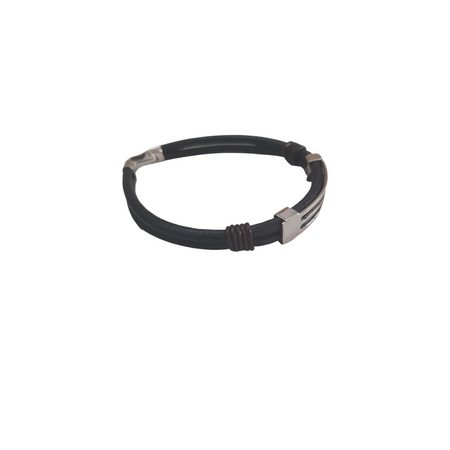 PULSERA DE DOS HILOS CON PLACA RANURADA