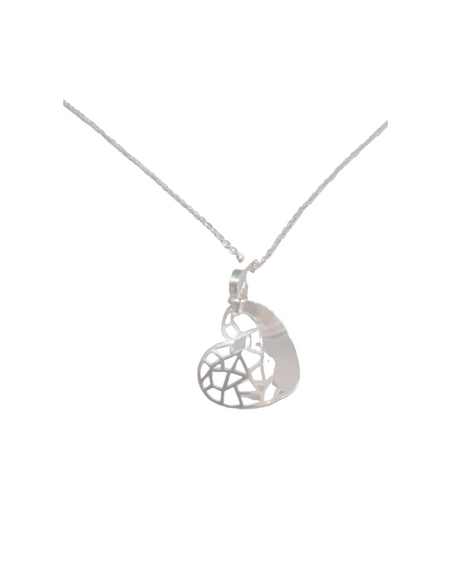 JUEGO DIJE Y ARETES CORAZON CALADO