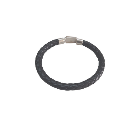PULSERA TRENZADA EN PIEL CON PLATA